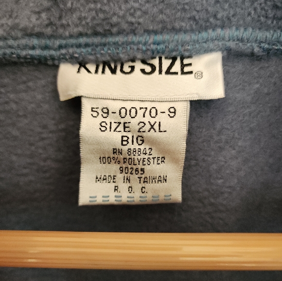 King Size - Full Zip Fleece Jacket, 2XL Big. - Picture 3 of 3